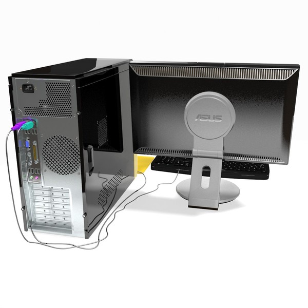 computer asus 3d model - Computer Yellow by PROmax_