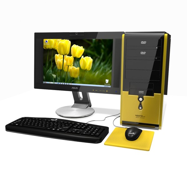 computer asus 3d model - Computer Yellow by PROmax_