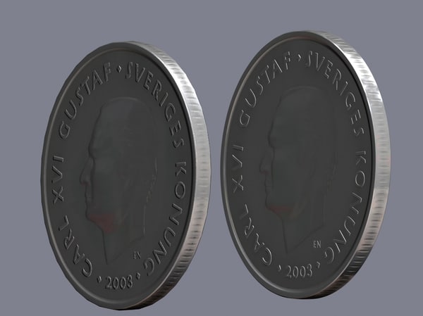 swedish crown coin 3d max - Swedish crown coin... by aristarch