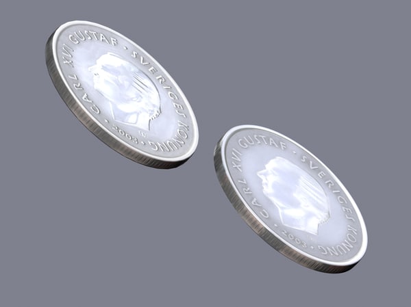 swedish crown coin 3d max - Swedish crown coin... by aristarch