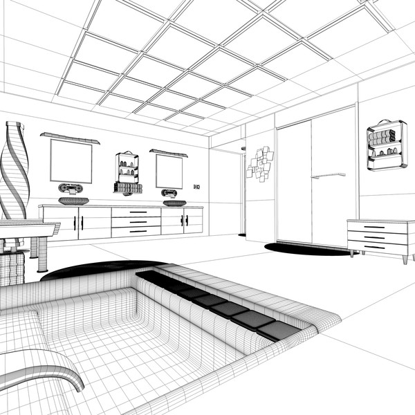 modern elegant bathroom interior c4d - Elegant Bathroom... by KeremGogus