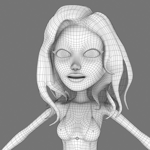 3d rigged cartoon blonde girl animation model - Rigged Cartoon Woman 03 Blonde in Red... by Denys Almaral