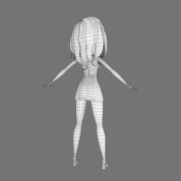 3d rigged cartoon blonde girl animation model - Rigged Cartoon Woman 03 Blonde in Red... by Denys Almaral