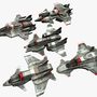 5 space frigates 3d max