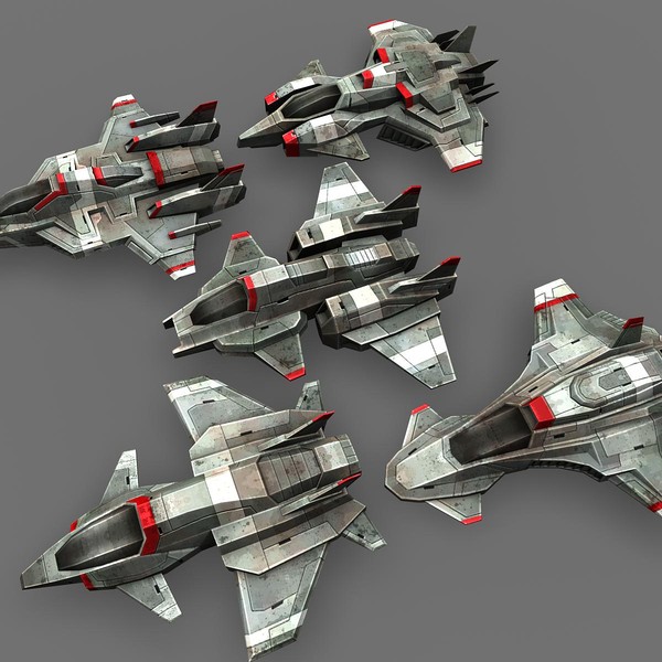 5 space frigates 3d max - 5_Space_Frigates... by Angryfly