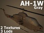 attack helicopter ah-1w gray max