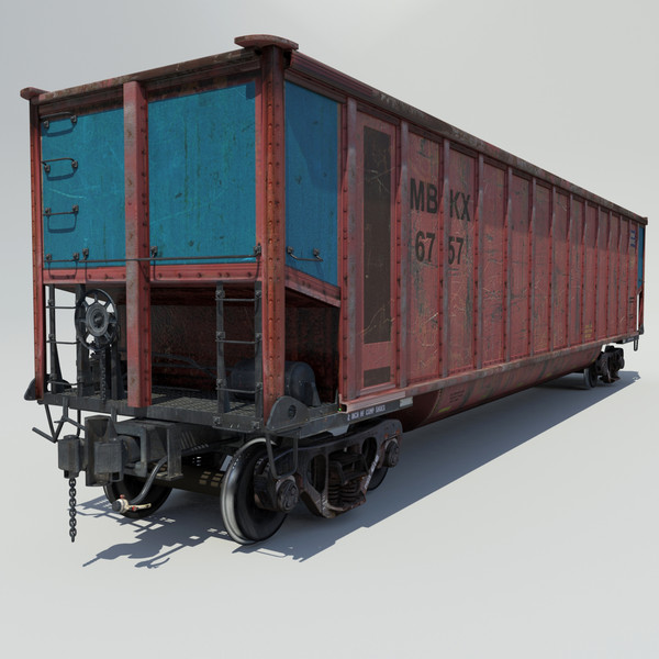 cargo cars 3d max - Train 4 Freight Cars... by Trueview 3D