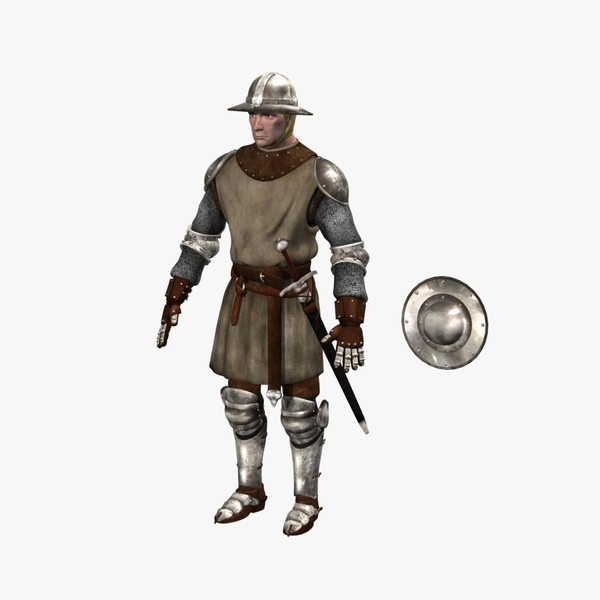 3d foot medieval sword soldiers model - Medieval Foot Soldier Infantry... by fishzombie