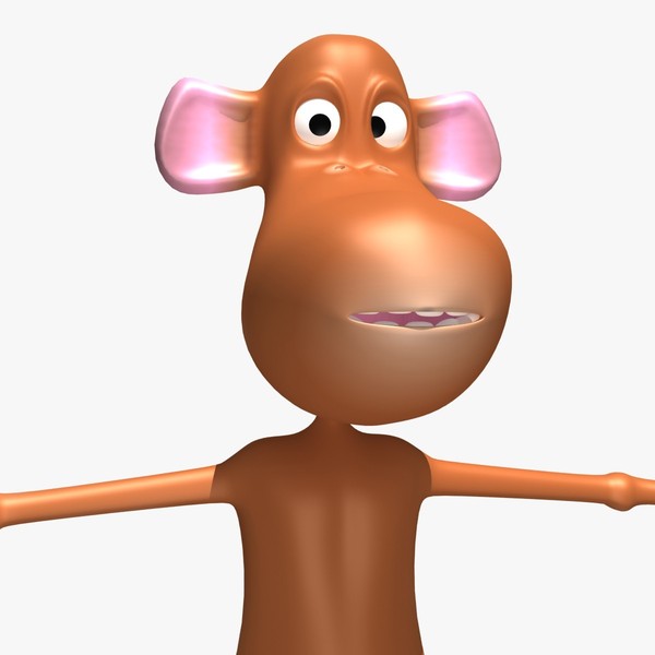 3dsmax cartoon monkey rigged - Monkey Cartoon Character Non Rig... by shank3d