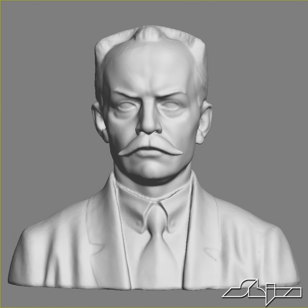 3d man bust sculpture model - Sculpture 14 Man Bust... by shiva3d