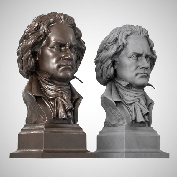 3dsmax decorative bust beethoven - Beethoven Bust... by clay master