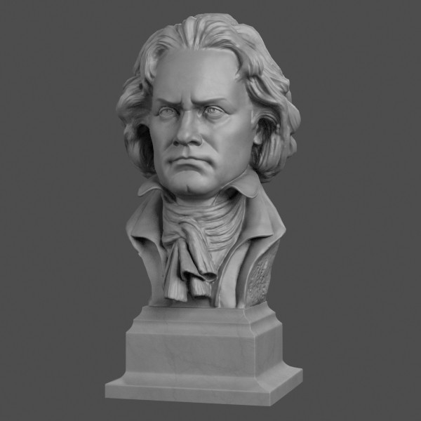 3dsmax decorative bust beethoven - Beethoven Bust... by clay master