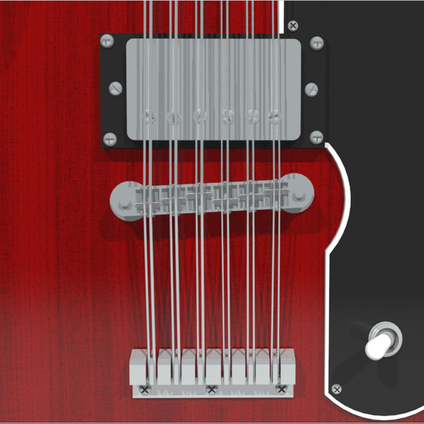 3d model guitar gibson double - Gibson Double Neck Guitar: C4D Format... by phantomliving