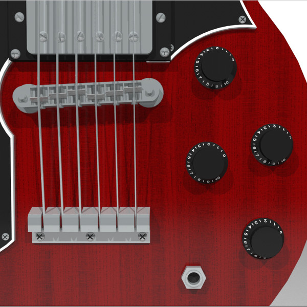 3d model guitar gibson double - Gibson Double Neck Guitar: C4D Format... by phantomliving