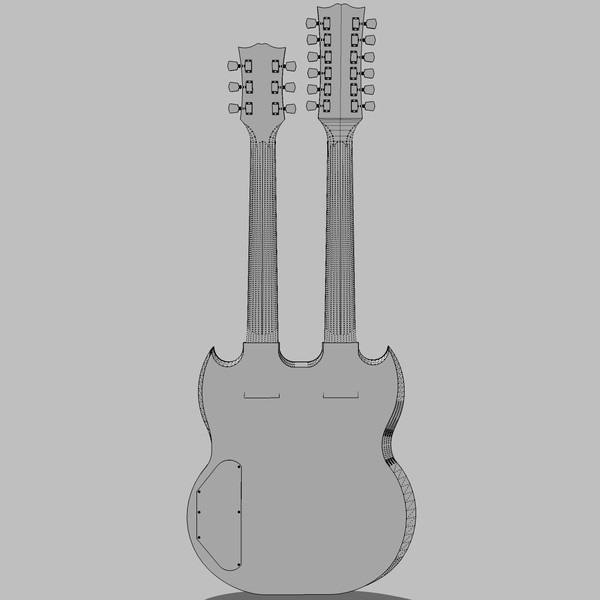 3d model guitar gibson double - Gibson Double Neck Guitar: C4D Format... by phantomliving