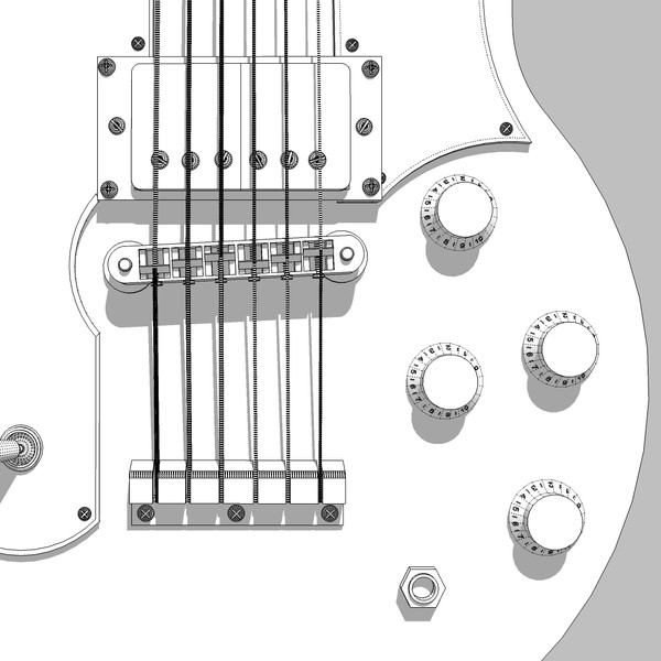 3d model guitar gibson double - Gibson Double Neck Guitar: C4D Format... by phantomliving