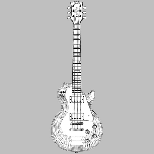 guitar gibson les 3d c4d - Gibson Les Paul Guitar: Custom Sunburst: C4D... by phantomliving