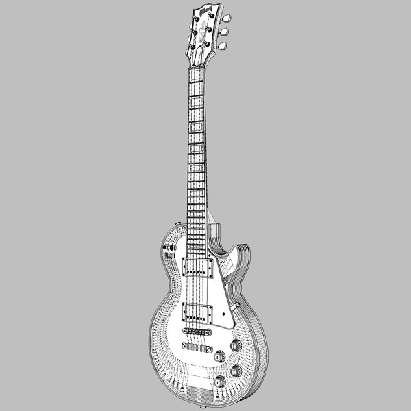 guitar gibson les 3d model - Gibson Les Paul Guitar: Black Beauty: C4D Format... by phantomliving