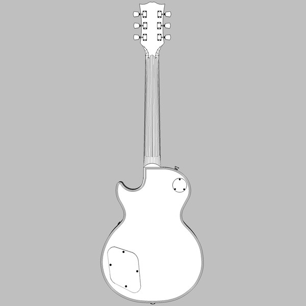 guitar gibson les 3d model - Gibson Les Paul Guitar: Black Beauty: C4D Format... by phantomliving