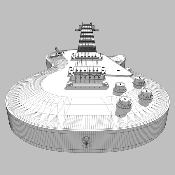 guitar gibson les 3d model - Gibson Les Paul Guitar: Black Beauty: C4D Format... by phantomliving