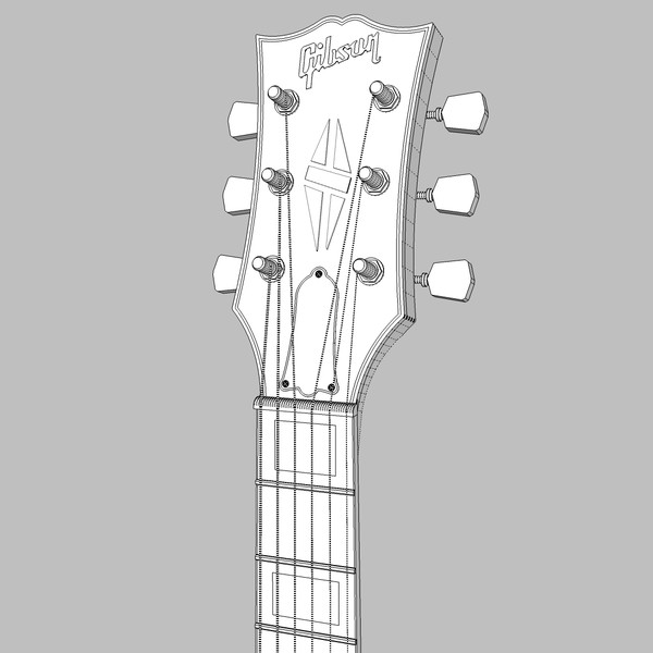 guitar gibson les 3d model - Gibson Les Paul Guitar: Black Beauty: C4D Format... by phantomliving