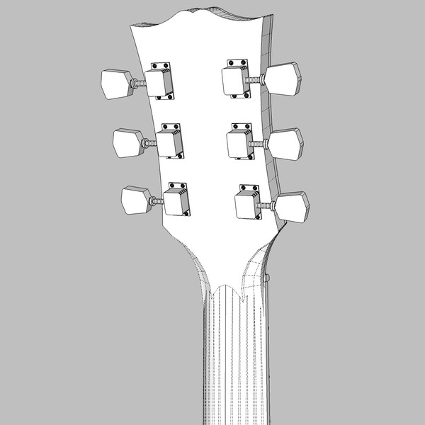 guitar gibson les 3d model - Gibson Les Paul Guitar: Black Beauty: C4D Format... by phantomliving