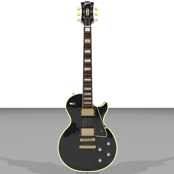guitar gibson les 3d model - Gibson Les Paul Guitar: Black Beauty: C4D Format... by phantomliving