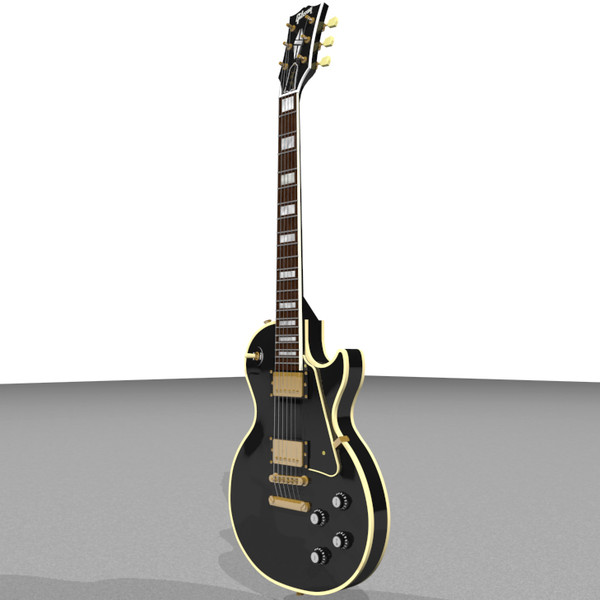guitar gibson les 3d model - Gibson Les Paul Guitar: Black Beauty: C4D Format... by phantomliving