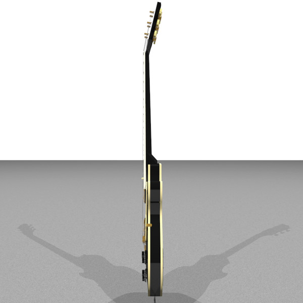 guitar gibson les 3d model - Gibson Les Paul Guitar: Black Beauty: C4D Format... by phantomliving
