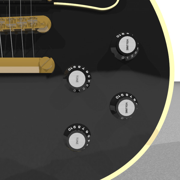 guitar gibson les 3d model - Gibson Les Paul Guitar: Black Beauty: C4D Format... by phantomliving