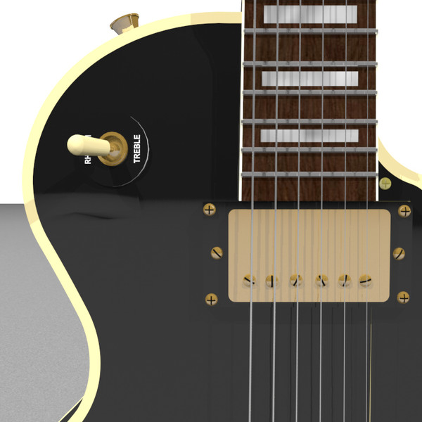 guitar gibson les 3d model - Gibson Les Paul Guitar: Black Beauty: C4D Format... by phantomliving