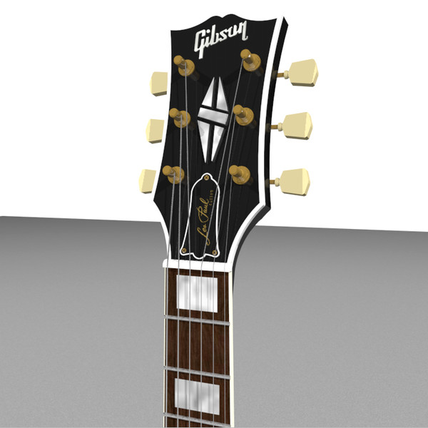 guitar gibson les 3d model - Gibson Les Paul Guitar: Black Beauty: C4D Format... by phantomliving