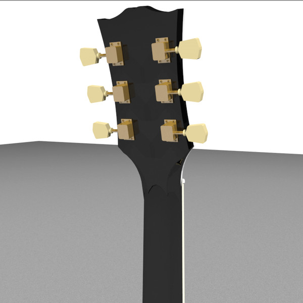 guitar gibson les 3d model - Gibson Les Paul Guitar: Black Beauty: C4D Format... by phantomliving