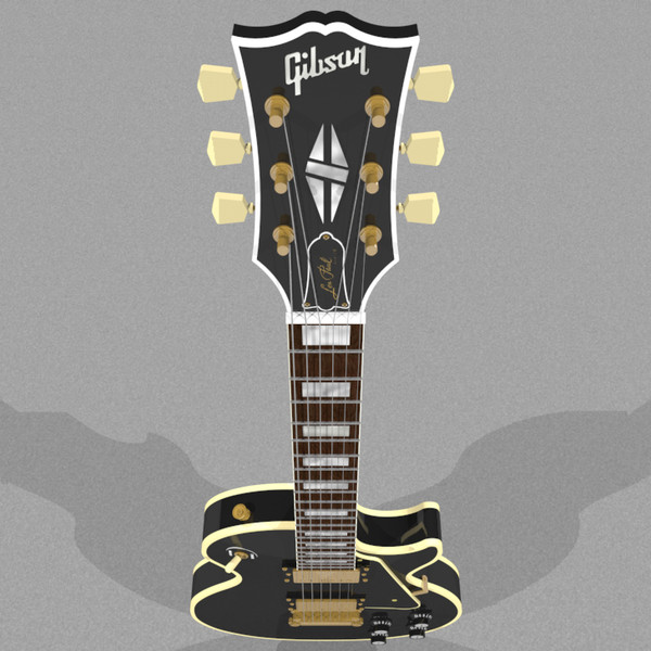 guitar gibson les 3d model - Gibson Les Paul Guitar: Black Beauty: C4D Format... by phantomliving