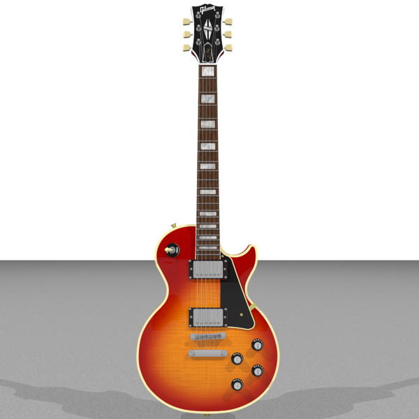 guitar gibson les 3d c4d - Gibson Les Paul Guitar: Custom Sunburst: C4D... by phantomliving