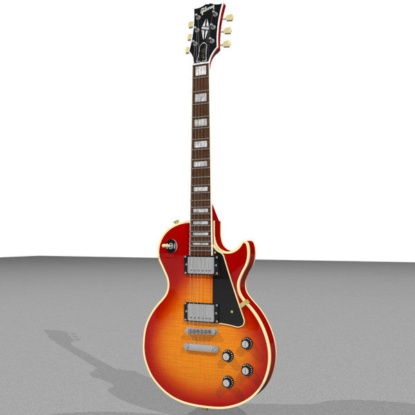 guitar gibson les 3d c4d - Gibson Les Paul Guitar: Custom Sunburst: C4D... by phantomliving