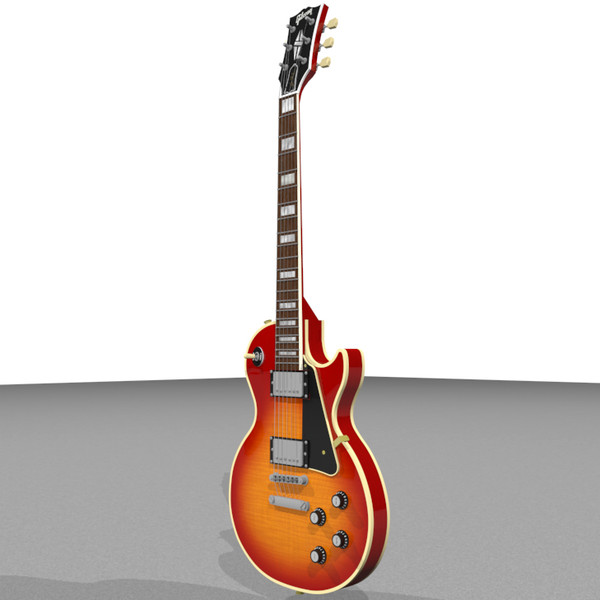 guitar gibson les 3d c4d - Gibson Les Paul Guitar: Custom Sunburst: C4D... by phantomliving