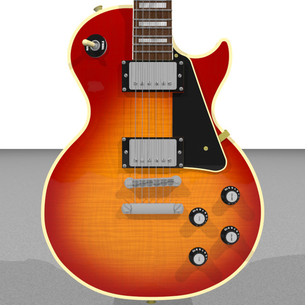 guitar gibson les 3d c4d - Gibson Les Paul Guitar: Custom Sunburst: C4D... by phantomliving