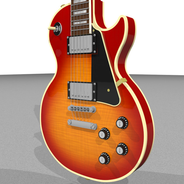 guitar gibson les 3d c4d - Gibson Les Paul Guitar: Custom Sunburst: C4D... by phantomliving
