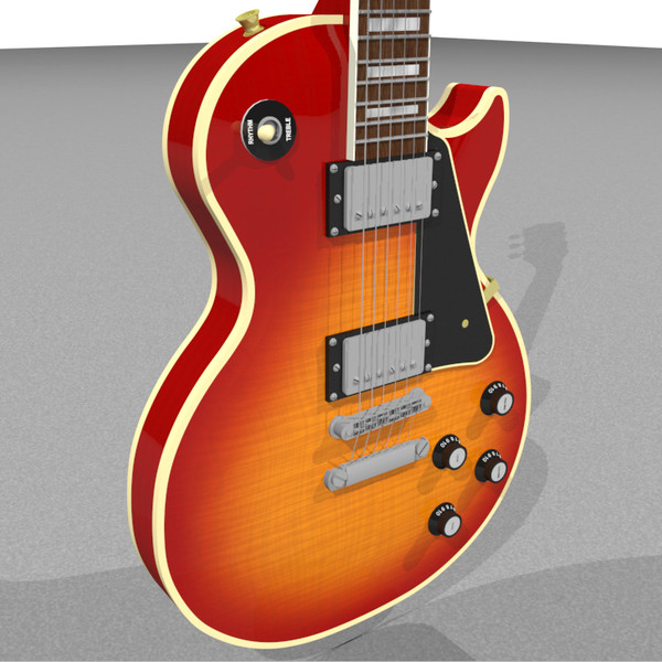 guitar gibson les 3d c4d - Gibson Les Paul Guitar: Custom Sunburst: C4D... by phantomliving