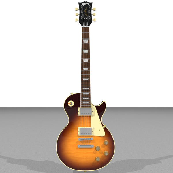3d guitar gibson les model - Gibson Les Paul Guitar: Tobacco Sunburst: C4D Format... by phantomliving