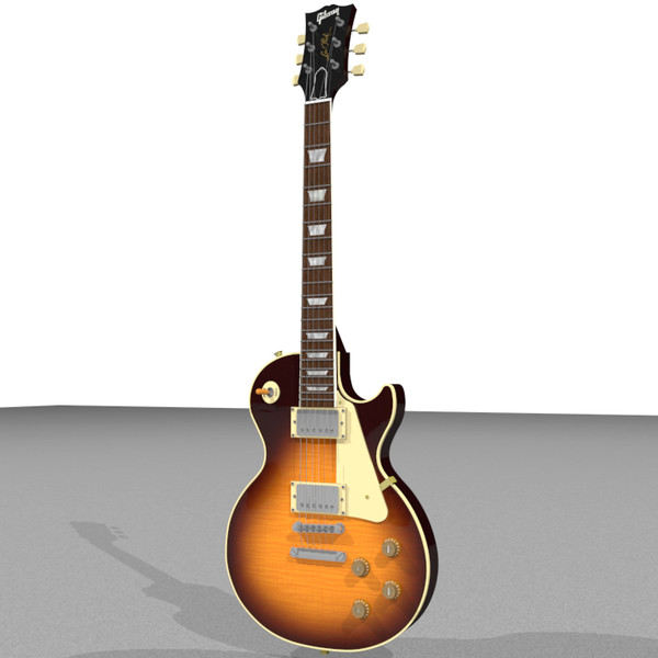 3d guitar gibson les model - Gibson Les Paul Guitar: Tobacco Sunburst: C4D Format... by phantomliving