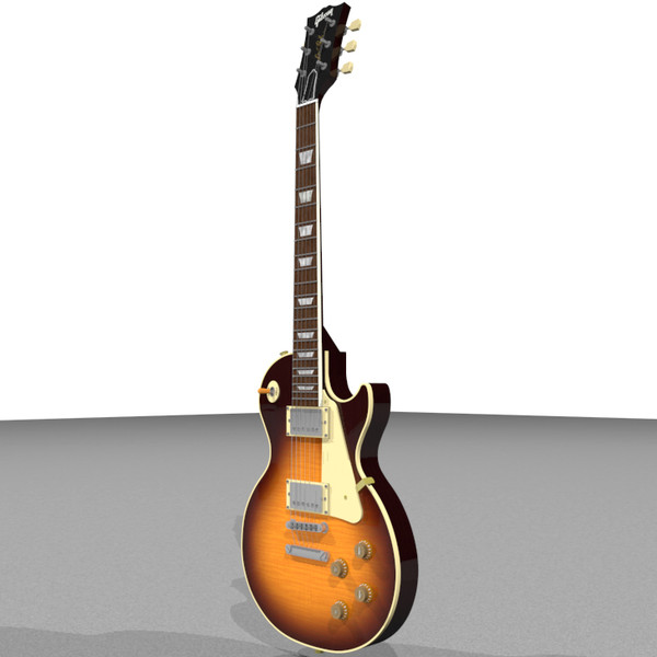 3d guitar gibson les model - Gibson Les Paul Guitar: Tobacco Sunburst: C4D Format... by phantomliving