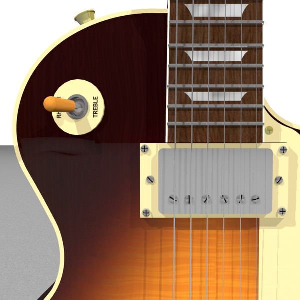 3d guitar gibson les model - Gibson Les Paul Guitar: Tobacco Sunburst: C4D Format... by phantomliving