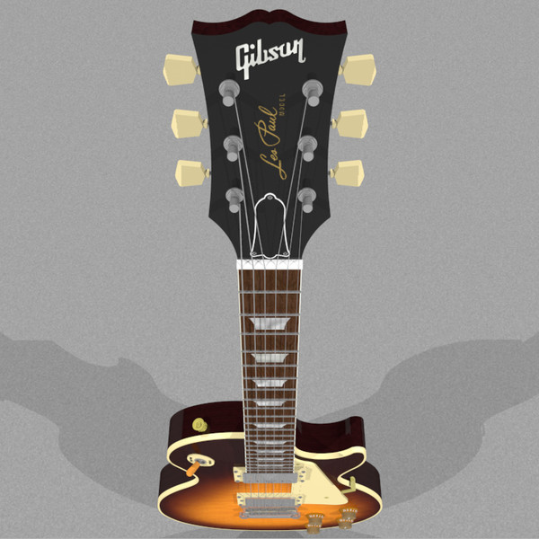 3d guitar gibson les model - Gibson Les Paul Guitar: Tobacco Sunburst: C4D Format... by phantomliving