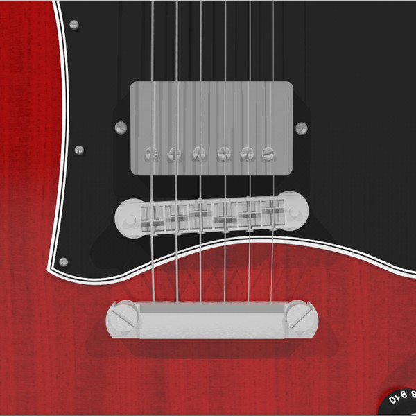 c4d guitar gibson sg - Gibson SG Guitar: C4D Model... by phantomliving