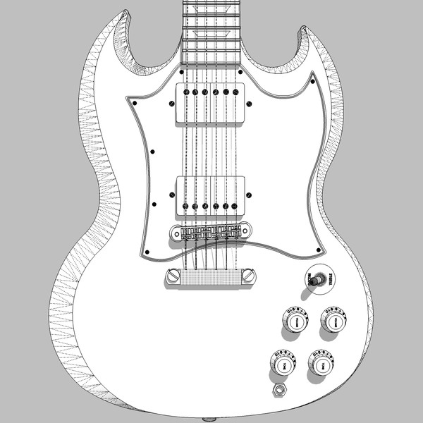 c4d guitar gibson sg - Gibson SG Guitar: C4D Model... by phantomliving