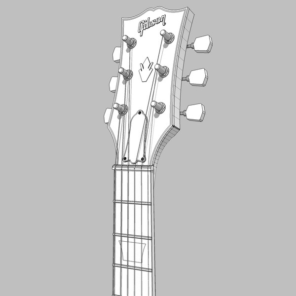 c4d guitar gibson sg - Gibson SG Guitar: C4D Model... by phantomliving