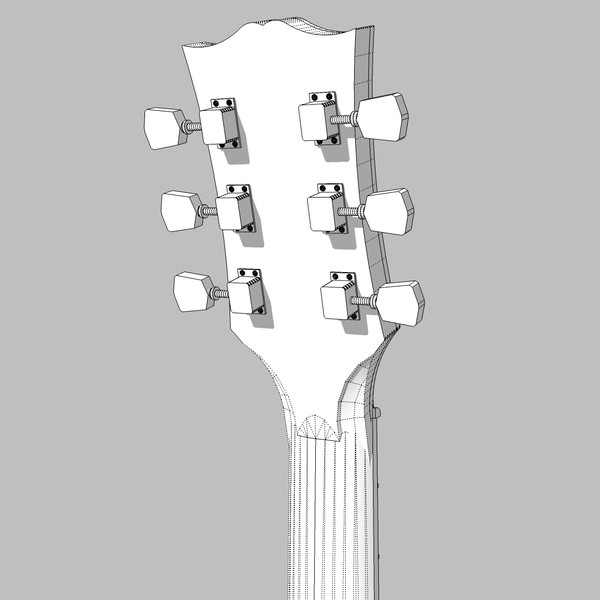 c4d guitar gibson sg - Gibson SG Guitar: C4D Model... by phantomliving