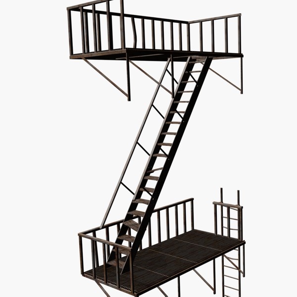 3d rusty escape - Rusty Fire Escape... by chaosfractal